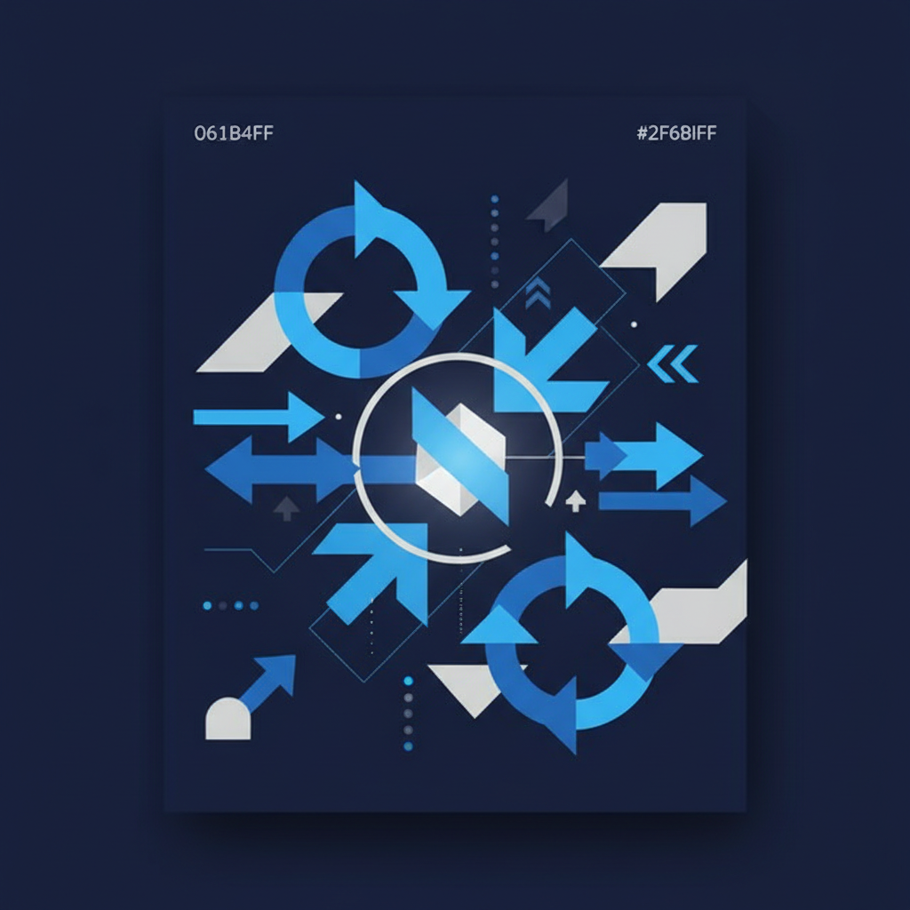 Ilustração abstrata com setas apontando para diferentes direções, representando escolhas de cursos e caminhos de estudo.
